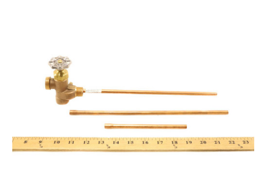 Taco half inch cast red bronze combo expansion tank reservoir drain valve featuring the threaded main connection and knurled multi-turn handwheel assembly.