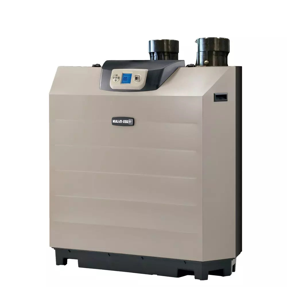 Left side profile view of the Weil-McLain SlimFit 750 commercial condensing gas boiler cabinet enclosure.