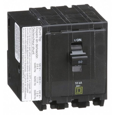 Square D QO3501021 - Miniature Circuit Breaker, QO Series, 50 A, 3 Pole, 120/240 V AC, 10k A at 120/240 V AC