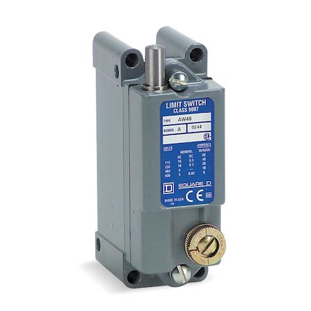 Telemecanique Sensors 9007AW46 - Heavy Duty Limit Switch, Plunger, 1 NC/1 NO, 15 A at 600 V AC, Actuator Location: Top