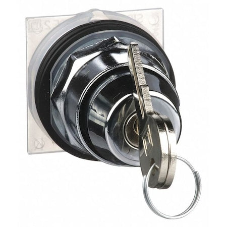 Schneider Electric 9001KS43K10 - Non-Illum Selector Swtch,30mm,3 Pos,Keyd