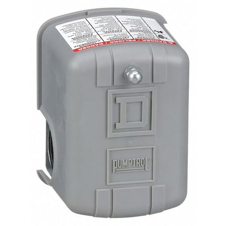 Telemecanique Sensors 9013FSG2J24 - Pressure Switch, Standard, DPST, 1 Ports, 1/4" FNPS, 5 to 65 psi Range, Polypropylene