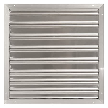 Dayton 2FTX1 - 30 in 33"H-W 5.75"L Alu Wall Backdraft Dampr, 30-1/2 in x 30-1/2 in, Aluminum