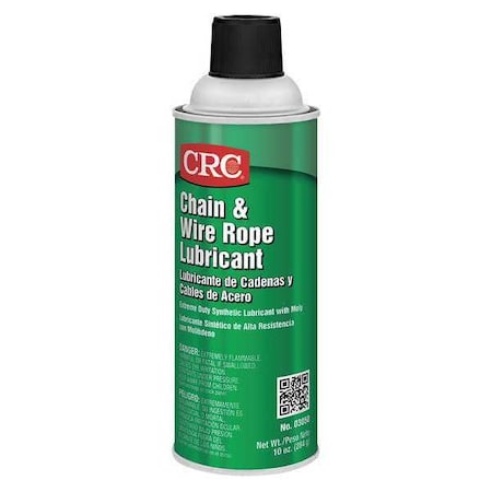 Crc 03050 - Chain & Wire Rope Lubricant, 10 oz, Aerosol Spray Can, Mineral Oil Base, 350 Degrees F Max Op Temp, H2, Colorless