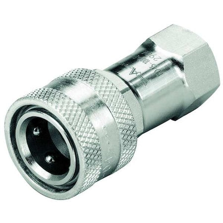 Hansen ML8HP36 - Hydraulic Quick Connect Hose Coupling, 316 Stainless Steel Body, Push-to-Connect Lock, HK Series