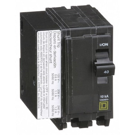 Square D QO2401021 - Miniature Circuit Breaker, QO Series, 40 A, 2 Pole, 120/240 V AC, 10k A at 120/240 V AC