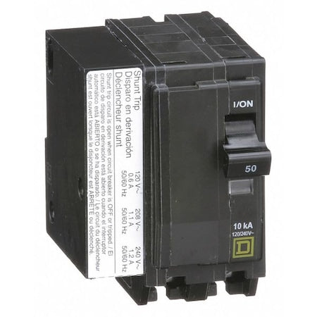 Square D QO2501021 - Miniature Circuit Breaker, QO Series, 50 A, 2 Pole, 120/240 V AC, 10k A at 120/240 V AC
