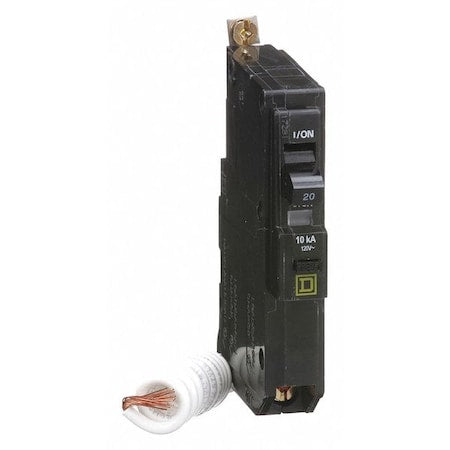 Square D QOB120EPD - Miniature Circuit Breaker, QO Series, 20 A, 1 Pole, 120 V AC, 10k A at 120 V AC, B Curve
