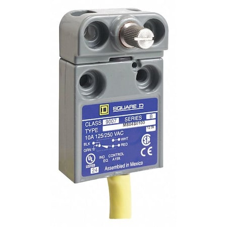Telemecanique Sensors 9007MS04S0300 - Limit Switch, No Lever, Rotary, SPDT, 10 A at 300 V AC, Actuator Location: Side