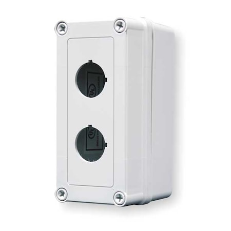 Hoffman VM733-PBS2 - Push Button Enclosure,30mm,2 Holes,Plastic