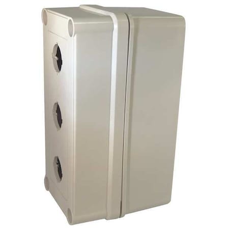 Hoffman VM733-PBM3 - Push Button Enclosure,22mm,3 Holes,Plastic