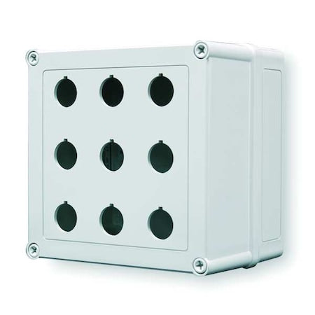 Hoffman VM775-PBM9 - Push Button Enclosure,22mm,9 Holes,Plastic