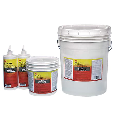 3M WLX-QT - General Purpose Lubricant, 1 qt, Squeeze Bottle, Water-Wax Emulsion Base, 194 Degrees F Max Op Temp, Gray, WLX Series, 12 PK