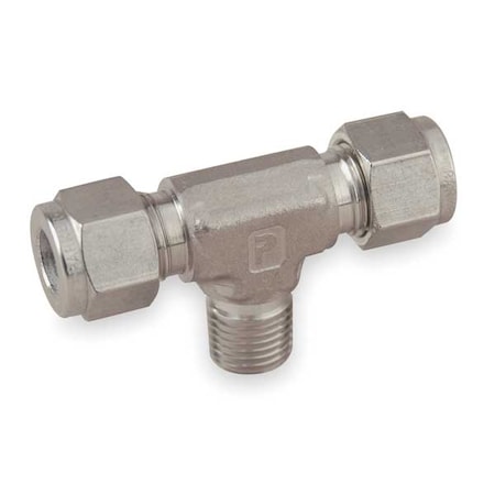 Parker 4MBT2N-316 - 1/8" x 1/4" A-LOK x MNPT SS Male Branch Tee