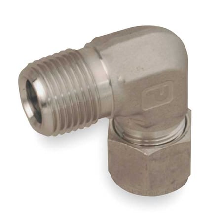 Parker 8MSEL6N-316 - 3/8" x 1/2" A-LOK x MNPT 316 SS Male 90 Degree Elbow