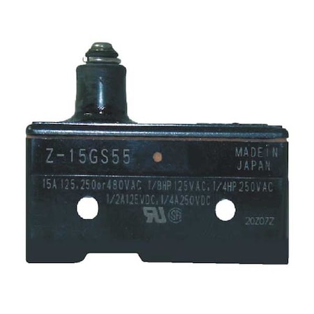 Omron Z-15GS55 - Snap Action Switch, Plunger Actuator, SPDT, 15 A at 480 V AC Contact Rating