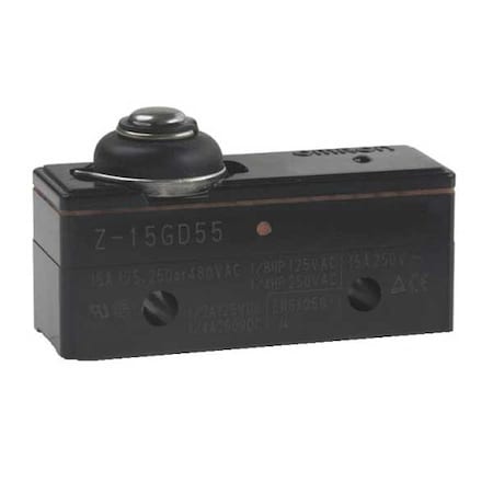 Omron Z-15GD55 - Snap Action Switch, Plunger, Short Actuator, SPDT, 15 A at 480 V AC Contact Rating
