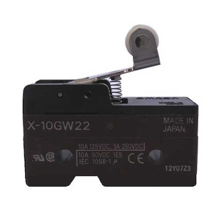Omron X-10GW22 - Industrial Snap Action Switch, Hinge Roller, Lever, Short Actuator, SPDT