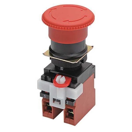 Omron A22E-M-12 - Emergency Stop Push Button, 22 mm, 1 NO/2 NC, Red