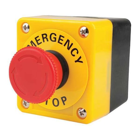 Omron A22EM02B - Control Station,Feed-Thru,Push Button,Red