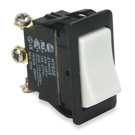 2LNE6 - Rocker Switch,No Lens/Lamp,White,On/On