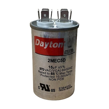 Dayton 2MEC5 - Run Capacitor,15 MFD,370 V,Round