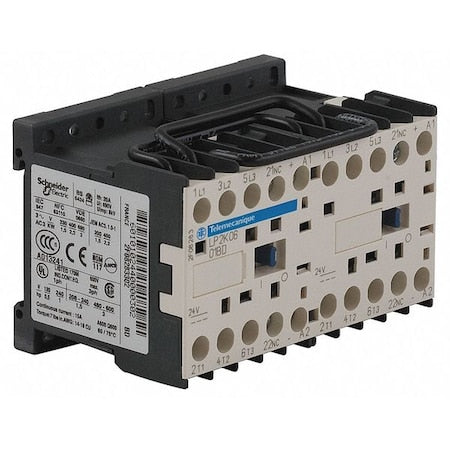 Square D LP2K1201BD - IEC Miniature Magnetic Contactor, 1 NC, 24 V DC, 3 P, Reversing, Screw Clamp