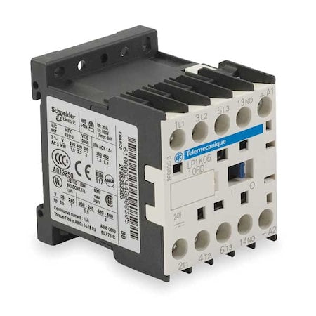 Square D LP1K0910BD - IEC Miniature Magnetic Contactor, 1 NO, 24 V DC, 3 P, Non-Reversing, Screw Clamp