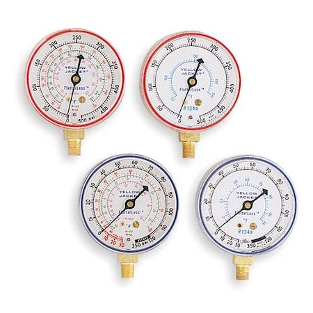 Yellow Jacket 49001 - Gauge,2-1/2 In Dia,High Side,Red,500 psi