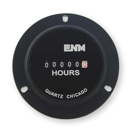 Enm T40B45 - DC Hour Meter,6 Digit,Round,10-80 VDC