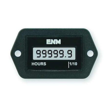 Enm T1121BB - Hour Meter,LCD,2-Hole,4.5 to 28 VDC