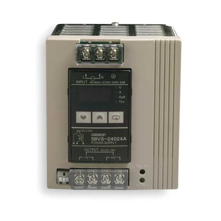 Omron S8VS-24024A - DC Power Supply, 100/240 V AC, 24 V DC, 240 W, 10 A, DIN Rail