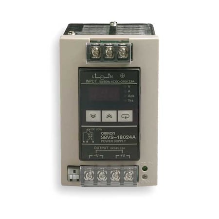 Omron S8VS-18024A - DC Power Supply, 100/240 V AC, 24 V DC, 180 W, 7.5 A, DIN Rail