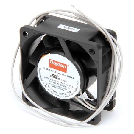 Dayton 2RTE4 - Axial Fan, Square, 115 V AC, 1 Phase, PBT Plastic, 2 3/8 in W.