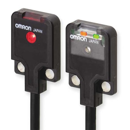Omron E3T-FT12 - Through-Beam Photoelectric Sensor Set, Bare Wire, Right Angle, Rectangular, Dark On, NPN