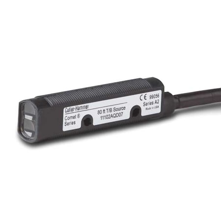 Eaton 11102AQD03 - Through-Beam Photoelectric Sensor Transmitter, Dual Key Micro Connector, Straight, Cylindrical, Selectable Light On/Dark On, NPN