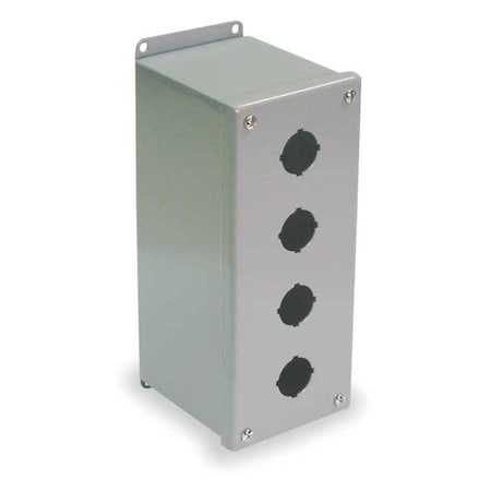 Wiegmann PBXD4 - Push Button Enclosure,30mm,4 Hole,Carb Steel