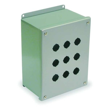 Wiegmann PBGX9 - Push Button Enclosure,22mm,9 Hole,Carb Steel