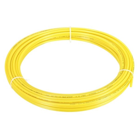 2VDV6 - Tubing,1/4" OD,Nylon,Yellow,50 Ft