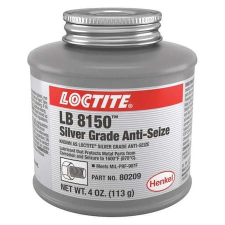 Loctite 235092 - Anti-Seize, General Purpose, Brush-Top Can, 4 oz, Aluminum Base, 1600 Degrees F Max Op Temp, Paste