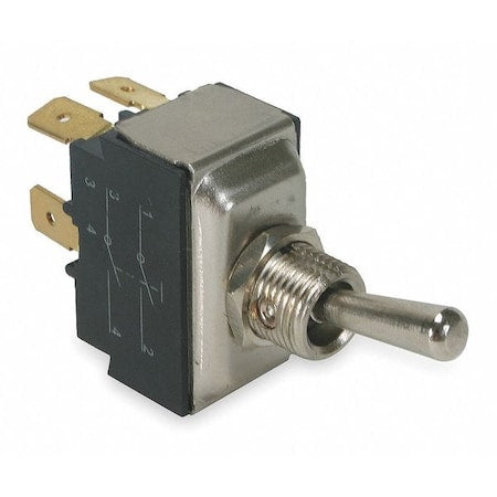 2VLU1 - Toggle Switch, Non-Illuminated, 2 Position, On/Off, Quick Connect Tab, DPST
