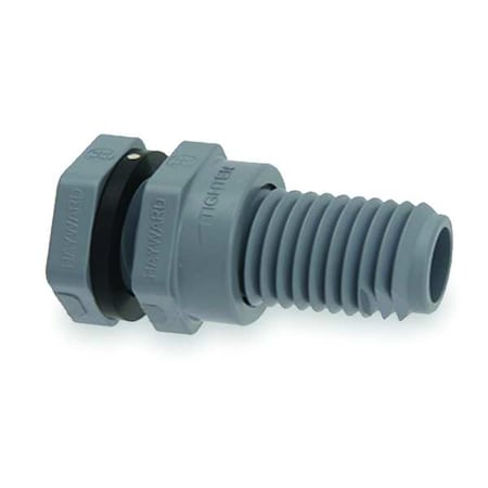 Hayward Flow Control BFA2007SFS - Bulkhead Tank Fitting, 3/4", CPVC/FPM, Socket x Socket