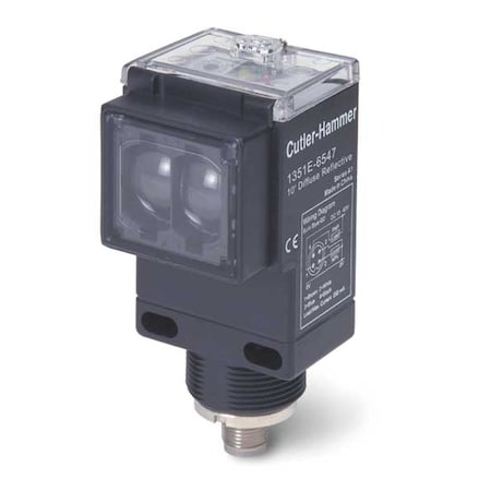 Eaton 1351E-6543 - Diffuse Photoelectric Sensor, Dual Key Micro Connector, Right Angle, Rectangular, Selectable Light On/Dark On, SPST