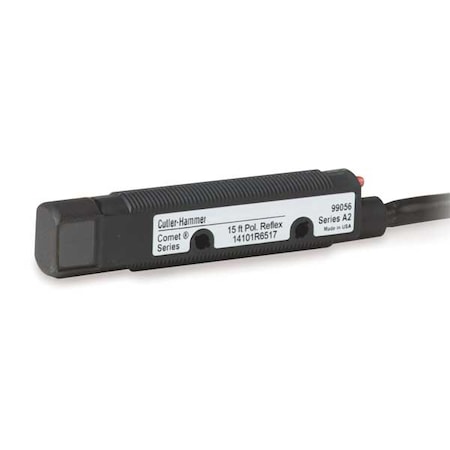 Eaton 14101R6513 - Polarized Retroreflective Photoelectric Sensor, Bare Wire, Right Angle, Cylindrical, Selectable Light On/Dark On, NPN