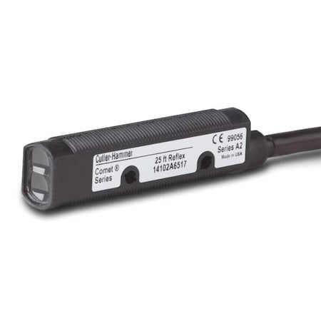 Eaton 14102AQD07 - Retroreflective Photoelectric Sensor, M12, Straight, Cylindrical, Selectable Light On/Dark On, NPN and PNP