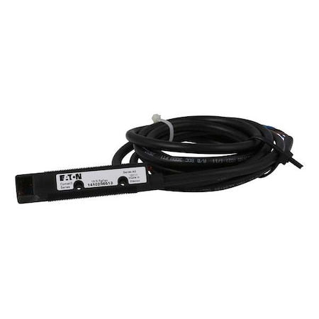 Eaton 14102R6513 - Retroreflective Photoelectric Sensor, Bare Wire, Right Angle, Cylindrical, Selectable Light On/Dark On, NPN