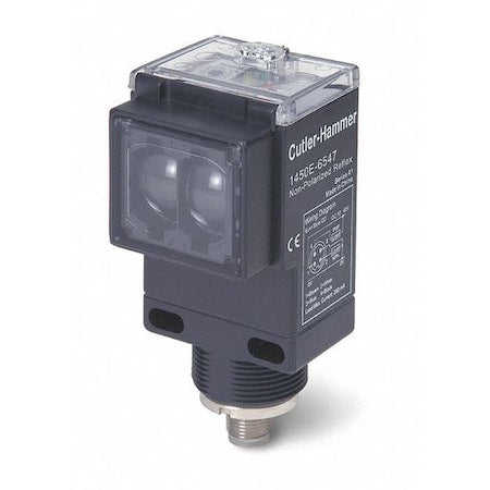 Eaton 1450E-6534 - Retroreflective Photoelectric Sensor, Dual Key Micro Connector, Right Angle, Rectangular, Selectable Light On/Dark On, SPDT