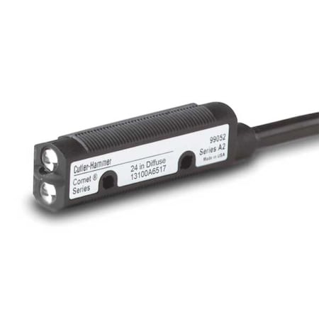 Eaton 13100A6517 - Diffuse Photoelectric Sensor, Bare Wire, Straight, Cylindrical, Selectable Light On/Dark On, NPN and PNP