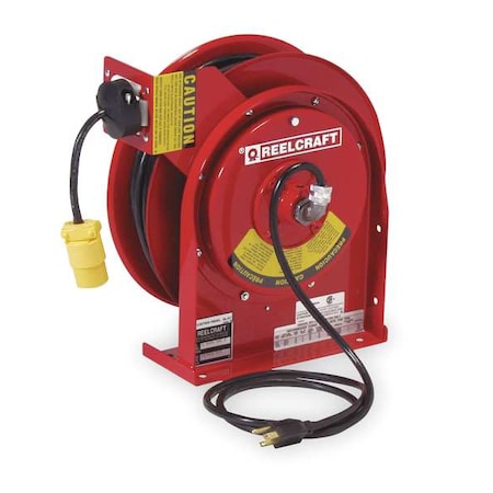 Reelcraft L 4050 163 3SB - Retractable Cord Reel with 50 ft. Cord 1-Outlet 16/3