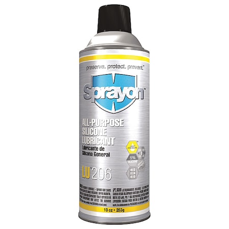 Sprayon SC0206000 - General Purpose Lubricant, 16 oz, Aerosol Spray Can, Silicone Base, 550 Degrees F Max Op Temp, Colorless, LU 206 Series